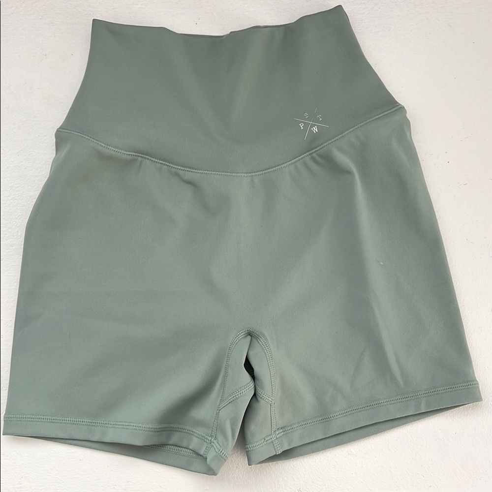 Women's High-Waisted Green Shorts